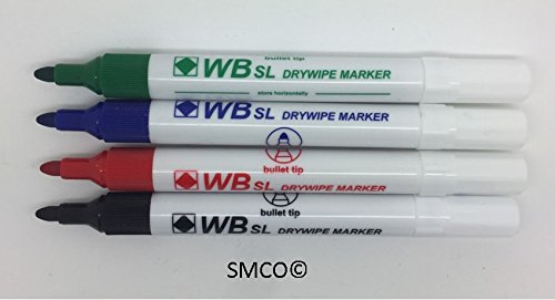 Whiteboard Drywipe Marker Pens Bullet Tip Blue