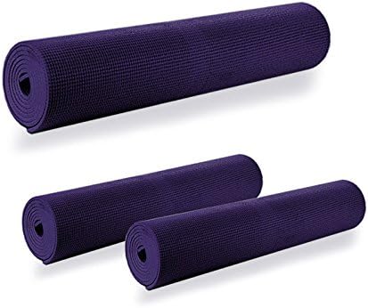 8mm Yoga Mat PVC Thick Exercise Fitness Physio Pilates Gym Mats Non Slip Carrier (8mm, Purple)