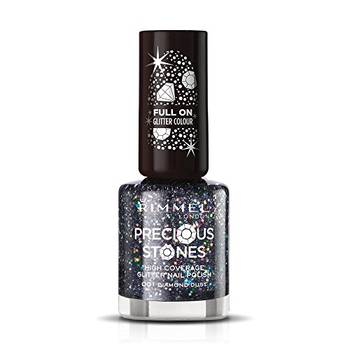 Rimmel London Glitter Nail Polish Top Coat, Diamond Dust, 8 ml