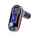 Produktbild BT66 Bluetooth Car Kit Freisprecheinrichtung Bluetooth-MP3-Player FM-Transmitter 2 USB-KFZ-Ladegerät für iPhone SE 6s 6s Plus-iPhone 6 6 Plus, Samsung Galaxy S6 S6 Edage S7 S7 Edage, iPad, usw.(Rot)