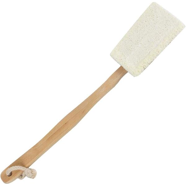 Pinenuts Rückenschrubber Mit Luffa-Schwamm – Langer Holzgriff, Peeling Für Rücken & Körper