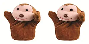 Chocozone Monkey Animal Soft Toy Hand Puppets for Kids , Multi Color (Pack of 2)