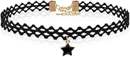 Lace Tattoo Black Star Pendant Choker Collar Pentagram Charm Jewelry Gothic Necklace For Girls Women