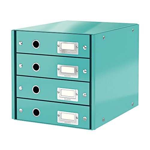 Leitz, Schubladenbox, Eisblau, 4 Schubladen, A4, Click & Store, 60490051