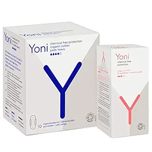 Yoni Sanitary Pads - Heavy Flow & Tampons With Applicators - Super - Organic Cotton, Biodegradable, Eco-friendly, No Plastic, Layer Protection, Leak Proof & Optimum Coverage, Designed for Normal-Sensitive Skin, Combo Pack, (10 Sanitary Pads & 14 Tampons With Applicators)