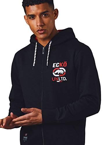 Ecko Uomo UNLTD vello Grafico Felpa Casuale Sport Tracktop Felpa con cappuccio MILLBROOK,Antracite,S