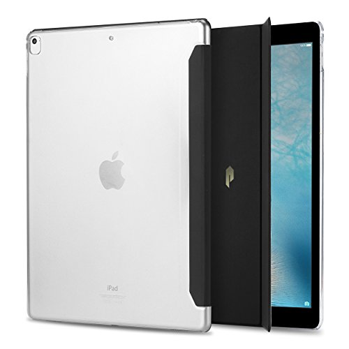 Poetic Slimline iPad Pro 12,9 Schlank Passen Tri-fold Cover Folio Stehhülle mit Automatische Schlaf / Wach-Funktion für Apple iPad Pro 12,9 (2017) Schwarz - 2