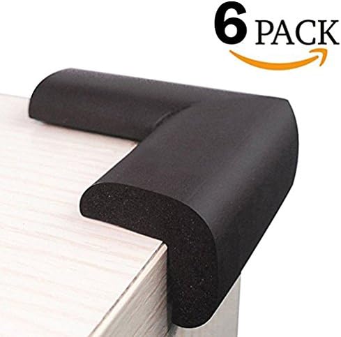 Vandarui Table Corner Guards - Edge &amp; Table Corner Protectors - Child Proofing Corner Cushion Corner Bumpers - Up-Down Corner Covers Baby Safety Table Bumpers,6 PCS (Black)