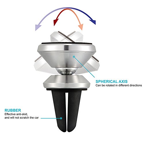 Magnetische Auto-Handyhalterung, Colico Aluminium Handy-Luftschlitzhalterung, Halterung fÃ¼r Auto-LÃ¼ftung, universal einsetzbar fÃ¼r Smartphones und Mini Tablets sowie NavigationsgerÃ¤te und mehr (Upgrade Version: 360 Grad Schwenkkugel)