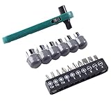 Material: 45 # Stahl HYCy® 17 stücke Mini Schraubenschlüssel Steckschlüsselsatz Chrom Vanadium Stahl Ratsche Schraubenschlüssel für Fahrrad Motorrad Auto