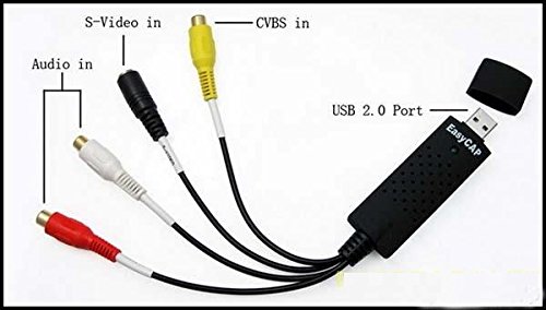 Easyday EasyCap DC60 USB 2 0 RCA AV S-Video CVBS Video Audio TV VHS DVD Capture Adapter Converter with ChipSet UTV 007 and Video Editing Software