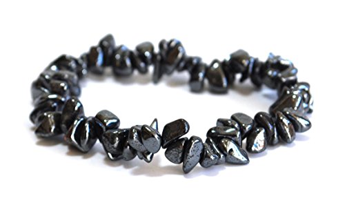 Krystal Gifts UKReiki Energy Charged Hematite Crystal Chip Bracelet (Beautifully Gift Wrapped)