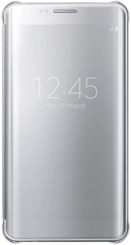 CARYYCY Luxury Elegant Glitter Smart Flip Ultra Slim View Electroplated Mirror Hard Clear Transparent Phone Case Cover for Samsung Galaxy S6 Edge / S6 Edge Plus (S6 Edge, Silver)