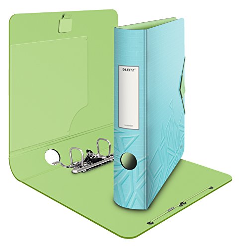 Leitz Active Urban Chic 11170030 - Archivador multifunci  n  A4  lomo redondeado  6 5 cm ancho  cierre de el  stico  pl  stico   color celeste