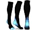 Produktbild Kompression Socken für Männer & Frauen, Acelec BEST Graduated Athletic Fit für Laufen, Krankenschwestern, Shin Schienen, Flug Reisen & Mutterschaft Schwangerschaft. Boost Ausdauer, Zirkulation & Recovery (1 Paar) (Schwarz & Blau S/M(Frauen 4-6.5 / Männer 4-8) PAAR)