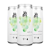 VINAMY WEINSCHORLE Dose Weiß | Riesling | halbtrocken, feinherb | VEGAN | Weissweinschorle | 3 x 250ml Dose | 60% Veganer Wein, 40% Wasser
