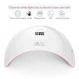 Lámpara de Uñas Abody 24W Lámpara UV y LED para Uñas Secadores Profesional de Uñas Pantalla LED con Temporizadores Cable USB-Rosa