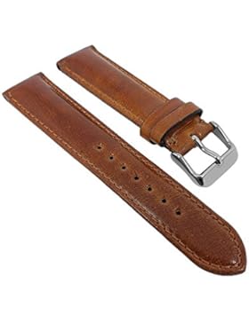 Minott Uhrenarmband Cordovan Pferdeleder Leder Braun mit Naht Handgearbeitet 27266, Schließe:Silbern, Stegbreite...