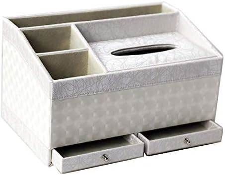 FELICIPP Leather Multi-function Tray Creative Living Room Tissue Box Napkin Box Desktop Remote Control Paper Towel Storage Box (Color : White)