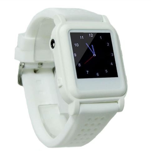 Reloj chuleta electrónico con botón de emergencia (Blanco)