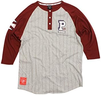 Primitive Apparel Fielder Raglan Henley Grey/Burgundy, S