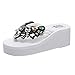 Produktbild Yvelands Damen Sandalen Mode Blume Wedges Flip Flops Plateau Slipper Hausschuhe Strandschuhe Bequeme Flip Flop römischen Sandalen(CN-36,Weiß3)