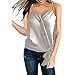 Produktbild Lonshell Damen Tank Top mit Knoten Mode Ärmellos Bluse Party Club Trägershirt-Weste Oberteil V-Ausschnitt T-Shirt mit Knopf Vorne Stretch Tunika Top