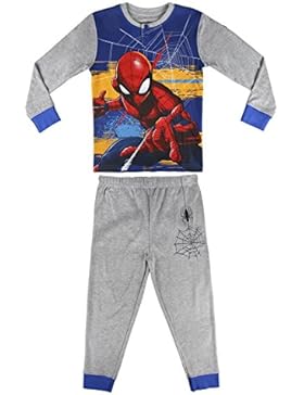 Spiderman 2200-2303 Schlafanzug, Zweiteiliger, Langarm, Baumwolle, Mehrfarbig