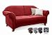 Produktbild Cavadore 3-Sitzer Sofa Maifayr mit Federkern / Kleine Couch im Landhausstil mit Holzfüßen / 194 x 90 x 90 / Rot