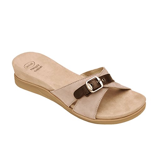 Preisvergleich Produktbild Scholl Größe 39 taupe / dark braun Memory Kissen Bolet Trägerlos Damen Sandalen