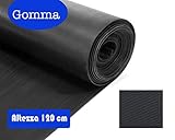 Suelo de goma (de 3 mm de grosor aproximadamente) utilizado habitualmente para crear pasarelas para el paso de personas u operadores de empresas y actividades comerciales.