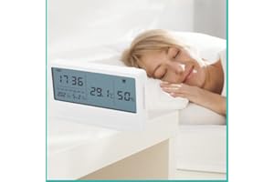 Jeanoko Termómetro Higrómetro Interior Hogar Termómetro e higrómetro electrónicos de alta precisión Carga electrónica USB Herramienta de prueba recargable Gancho de pared para el hogar