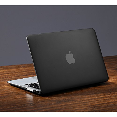 Matte Hartschale für MacBook Pro 13 Zoll CD-ROM mit Mini DisplayPort (A1278), LENTION Durchsichtige Plastikabdeckung & Schale für Mac Book Laptop, matte Hülle mit Gummifüßen, mit Anti-Staub Port Stecker – Transparent Schwarz - 8