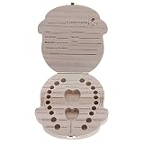 GGG Baby Holz Zähnedose Milchzahn Laub Box Zahnbox