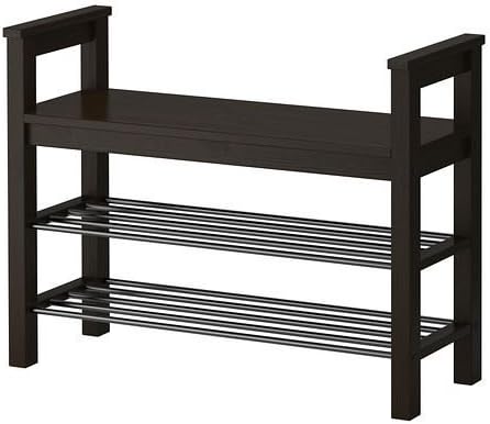 HEMNES - Bench with shoe storage, black-brown