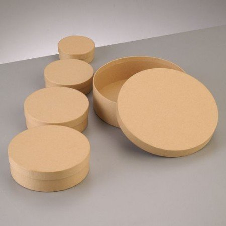 Pappschachteln┇Rund┇verschiedene Größen in einem Set┇5 -teilig ┇-ø 6,5/ 8,5/ 10,5/ 12,5/ 16,5 cm┇sehr gut geeignet zum individuellen gestalten mit Farbe, Serviettentechnik, bekleben und anderen Ideen