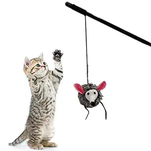 Pet Believe Cat Teaser Playing Mice Stick with Sound for Cat and Kitten