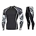 Produktbild Amphia - Quick Dry für Herren - Sports Top + Base Yogahosen-Set - Herren-Trainings-Gamaschen-Eignungs-Sport-Turnhalle, die Yoga-athletische Hosen + Hemd-Klage läuft(Schwarz,XXXL)