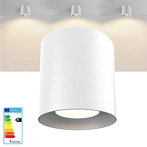 ONCCI Lampada a LED, faretto da soffitto lampadario rotondo bianco GU10 CE (rotonda)