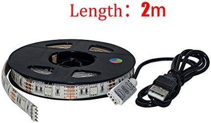 TEQIN 200CM RGB Strip Lights USB Operated 5050 SMD LED Lights Waterproof TV Backlight Bias Lighting Kits for HDTV, Backdrop Curtain