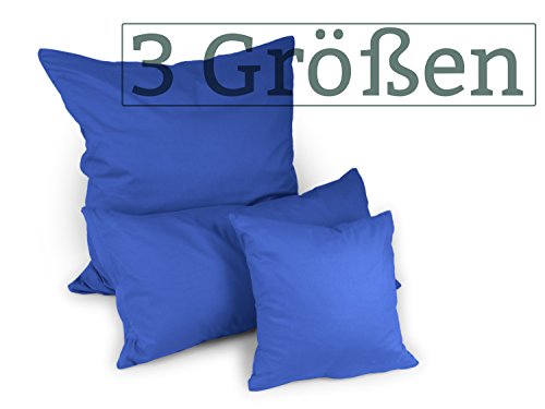 Doppelpack zum Vorteilspreis – Renforcé-Kissenbezüge aus 100% Baumwolle – schlicht und edel im Design, universell einsetzbar und kombinierbar – in 8 Uni-Farben, 40 x 80 cm, royal - 8