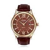 Armbanduhr für Herren, Herrenuhren Armbanduhr Retro Männer Handgelenk Analoge Uhr Classic Casual Uhren mit Echtem Leder Strap 30m Wasserdicht Simple Uhren für Männer Akkurate Zeit Movement
