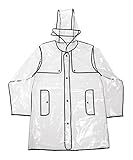 Dieser Damen Regenmantel mit Kapuze ist leicht und tragbar