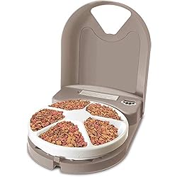 PetSafe - Distributeur de Nourriture et Croquettes Automatique Eatwell 5 Repas pour Animaux, Chiens et Chats - Programmable - Ecran LCD - Sans BPA