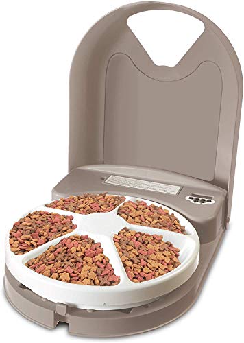 PetSafe - Distributeur de Nourriture et Croquettes Automatique Eatwell 5 Repas pour Animaux, Chiens et Chats - Programmable - Ecran LCD - Sans BPA