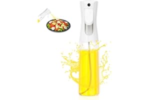 Rseuphiee 300ml Öl Sprayer, Ölsprüher Flasche, Ölsprüher für Kochen mit Skala, Durchsichtige nachfüllbare Öl- oder Essigspenderflasche,Geeignet zum Kochen, für Nudeln und Salate, Grillen(Weiß)