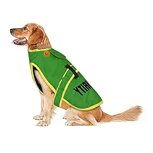 Sage Square Premium Dog Winter Ultra Warm Printed Security Coat Thicker Fleece Dog Hoodie Vest for Cold Weather (Green) (Small-Medium) (16 Inch) (Green)