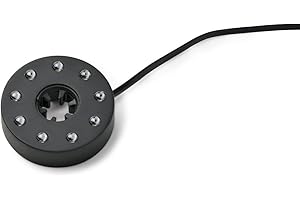 Pontec PondoStar LED Ring Compact, schwarz - Unterwasserbeleuchtung (IP68), warmweiße LEDs, Teich, Garten, Leuchtring für Wasserspiele