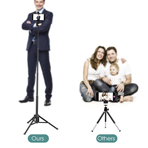 Tobeape 137 cm Selfie Stick Stativ, Ausziehbares 3 in 1 Selfie Stick, Selbstbildnis Monopod, Video Stativ fÃ¼r Smartphone und Kamera mit Wireless Fernbedienung Shutter
