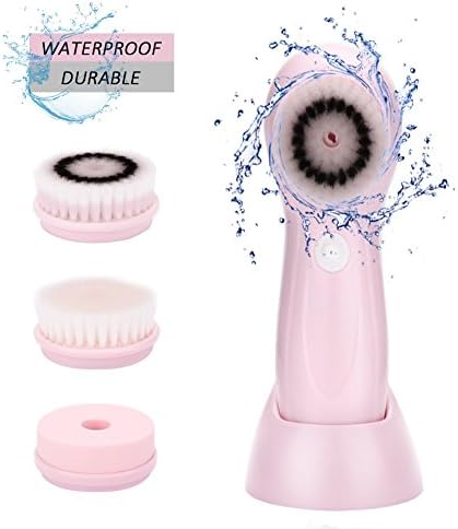Facial Cleansing Brush,Xiaoyi Waterproof Face and Body cleansing Brush with 2 Mode Settings and 3 Brush Heads for Deep Cleaning Exfoliator ,Remove blackheads and Facial Skin Massager